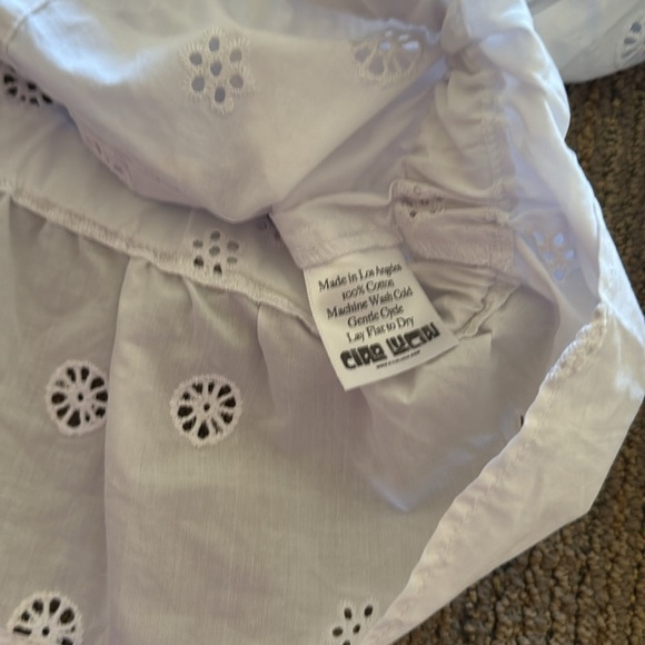 Ciao Lucia Olympia Top NWT in white NEW Sz XS eyelet 100% cotton blouse peplum - Picture 5 of 10